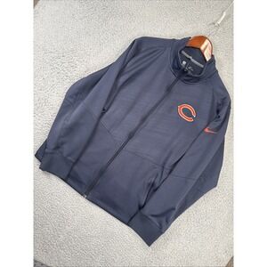 Chicago Bears Nike Sweater Mens Large Full Zip NFL Football Dri-FIT Pullover